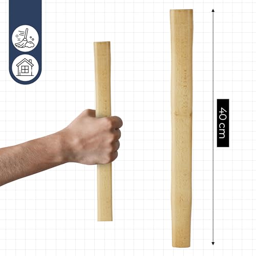 BEGRIS® Trzonek do Młotka 40 cm Drewniana Rękojeść Mocna, Odporny na Pęknięcia i Zniekształcenia, Trzonek do Obuchów o Wadze 0,8-2 kg