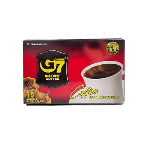 チュングエン G7 インスタント コーヒーブラック 2g x 15袋, G7 PURE BLACK INSTANT COFFEE, CA PHE G7 DEN 24箱 x 1ケース