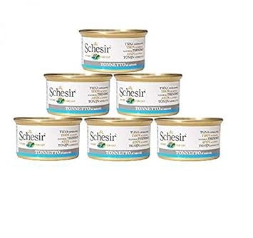 Schesir Adult Cat Food Tuna Natural Style, Pack of 6 (85 gm Each)
