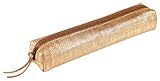 Clairefontaine 410031C Schlampermäppchen KLEO-PATHRA Slim, aus Lammleder, 19,5 x 2,5 x 4cm, 1 Stück, Gold