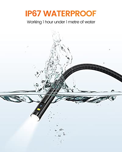 Teslong Dual Lens Inspection Camera With Light, Digital Industrial Borescope, Video Endoscope, Scope Camera, 5" Ips Screen, Waterproof Flexible Probe, 1080P, Tool For Home, Pipe, Automotive (16.4Ft) #TOP3