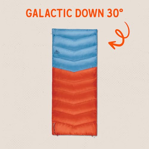 Image of Kelty Galactic Down 30 Degree Sleeping Bag, 550 Fill Power RDS Trackable Down, Backpacking and Camping, Zip Together for 2P Sleeping Bag | Zip Two Together for a 2P Bag, 550 Fill Compressible Down, PFC-Free Fabrics and Finishes, Buttery Soft Taffeta Lining