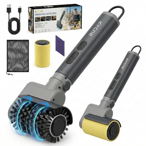 Electric Grill Brush, Cordless Grill Cleaner, Rechargeable Cleaning Brush by RUDAP - Used condition - US$47.02
