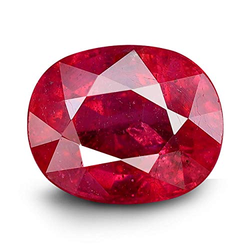 LMDPRAJAPATIS Burma Ruby Gemstone Lab Certified Natural Top Quality 100% Real Oval Ruby Loose Stone (5.5 Carat)