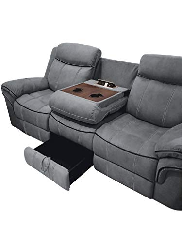 Acme Furniture Zubaida Sofa (Glider & Motion) - - 2-Tone Gray Velvet. #TOP2