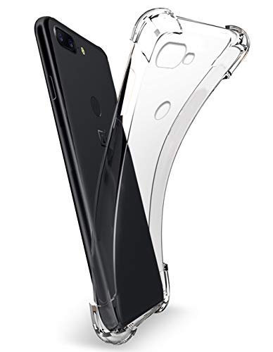iCoverCase Compatible with OnePlus 5T Case, Crystal Clear Soft TPU Shock Absorption Bumper Slim Thin Cover Case -Clear