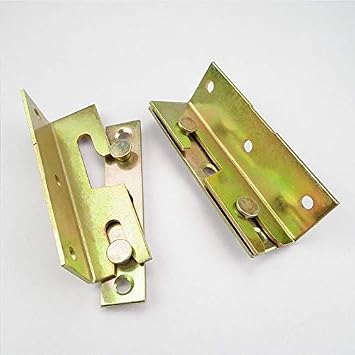 Bed Rail Bracket, Tiberham 4 Sets Non-Mortise Bed Hinge Fixing Connector, Heavy Duty Bed Rail Faster Fitting Hardware