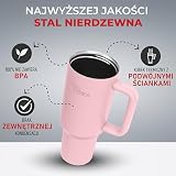 Butelka ze Stali Nierdzewnej 1.2L - Kubek Termiczny z Podwójną Ścianą Izolowaną Próżniowo. Bez Kondensacji i Oparzeń, Utrzymuje Napoje Zimne lub Gorące przez Godziny. Kubek z Pokrywką i Słomką.