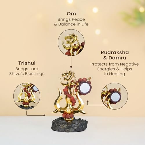 Image of Astrotalk Resin Mahadev Trishul Murti | Compact Shiv Murti For Home Temple, Car Dashboard Or Office Shelf | Lord Shiva Idol For Puja Mandir & Meditation Corners | 8.5X6.5X11 Cm | 1 Piece
