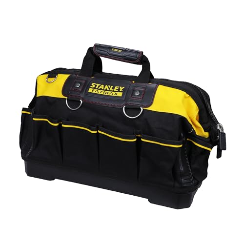 STANLEY FATMAX Technician Tool Bag, Heavy Duty 600 Denier and Leather, Multifunctional Tool Storage Organiser, 18 Inch, Black/Yellow, 1-93-950 - 5
