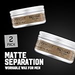 TIGI Bed Head for Men Matte Separation Workable Wax - Use for Strong Hold - For Men's Hairstyles - Use on Damp or Dry Hair - Premium Strong Hold Hair Wax - 3 oz (2 Pack) - Image 2