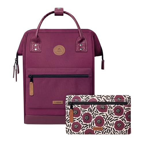 Cabaïa - Adventurer Rucksack Nice Medium 18L - Wasserabweisend - Laptopfach bis zu 13 Zoll - 2 Vordertaschen - vegan zertifiziert - Rucksack für Reisen und Arbeit Damen & Herren - Violett