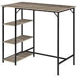 IBUYKE 40”H Bar Table with 3 Storage Shelves, High Dining Table for Kitchen, Counter Table, Industrial Standing Computer Desk UTMJ054Y