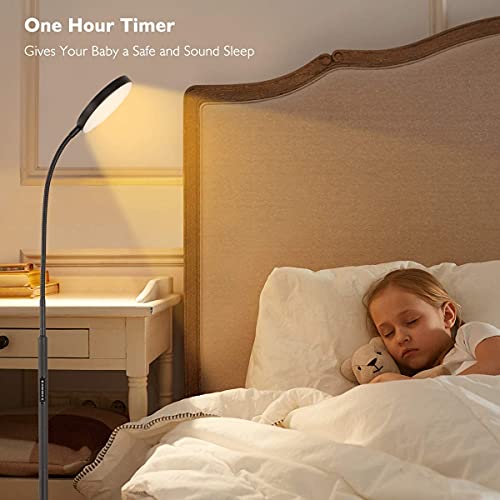 Floor Lamp, Joofo Led Floor Lamp, Remote And Touch Control, 1 Hour Timer Reading Standing Lamp, 4 Color Temperatures With Stepless Dimmer Floor Lamp For Living Room Bedroom, Black #TOP3