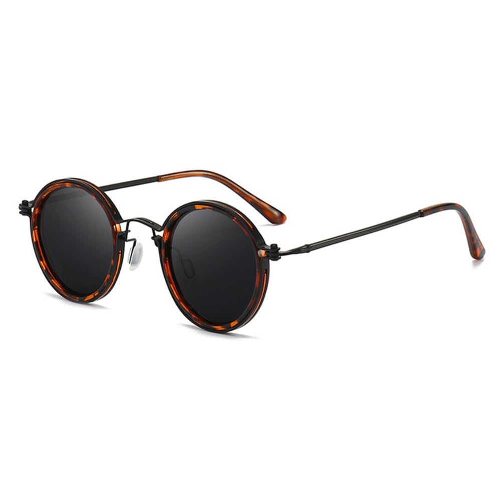 Gafas de sol polarizadas redondas vintage para hombre con montura metálica, gafas de moda, gafas de sol para conducir.