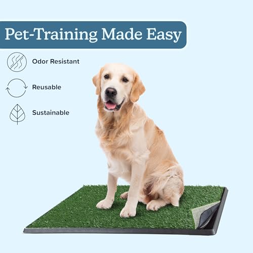 Artificial Grass Puppy Pee Pad for Dogs and Small Pets - 20x30 Reusable 4-Layer Training Potty Pad with Tray - Dog House and Pet Supplies by PETMAKER - Image 5