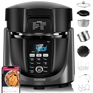 Nuwave Duet Electric Pressure Cooker & Air Fryer Combo w/Probe, 450-in-1