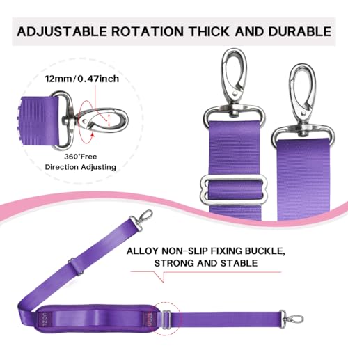 Image of 59 Inch Shoulder Straps, Soft with Ultra-Thick Fixed Shoulder Pad, Two Way Independently Adjustable Buckle Replacement Straps for Laptop Bag Messenger Bag Tool Bag Luggage,Purple