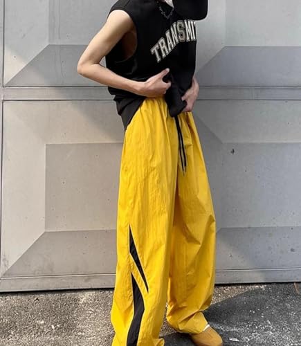 Pokn Y2k Drawstring Sweatpants for Women Baggy Parachute Pants Track Pants Streetwear Summer Cargo Pants4