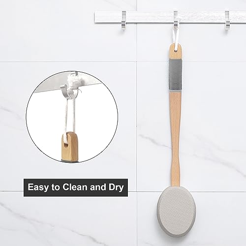 AmazerBath Aplicador de loção para costas, pés, 4 almofadas substituíveis com 1 cabo longo, aplicado