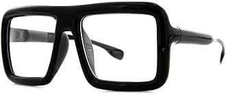 Thick Square Frame Clear Lens Glasses Eyeglasses Super Oversized Fashion and Costume 2 Pack - Matte Black