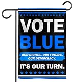TODOLIA (12"x18") Vote Blue It's Our Turn Garden Flag Double Sided, Democracy Election Midterms 2026 Yard Flag House Porch Patio Outdoor Decoration, Democrat Gift For Family, Friends (no flagpole)