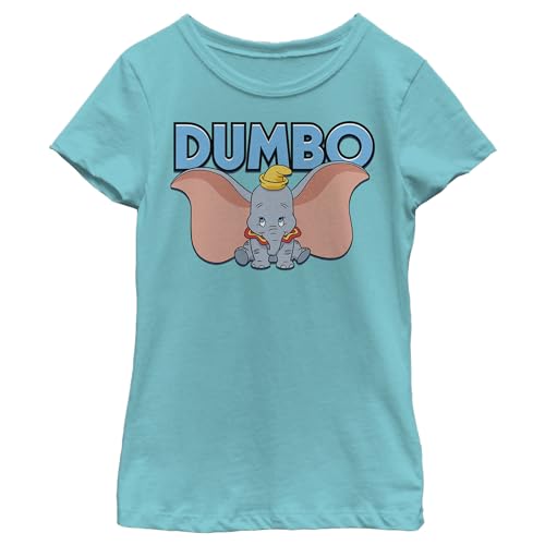T-shirt Disney Dumbo fille idéal pour les sorties d'été en bleu tahi
