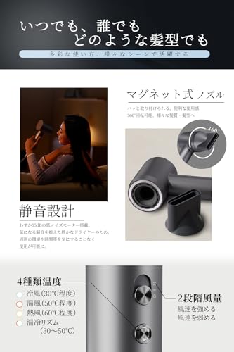 NISSYO - 速乾 大風量 2億マイナスイオン 低温 大風速 温冷リズム 冷風