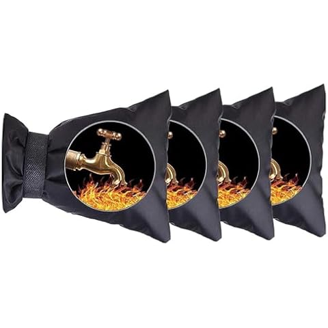 Outdoor Faucet Covers for Winter Freeze Protection, 7.87"H x 5.51"W Thickened Outside Garden Faucet Socks, Reusable Water Spigot Covers Winter Insulated, Hose Bibs Insulated Spigot Cover (4Pcs) Cover