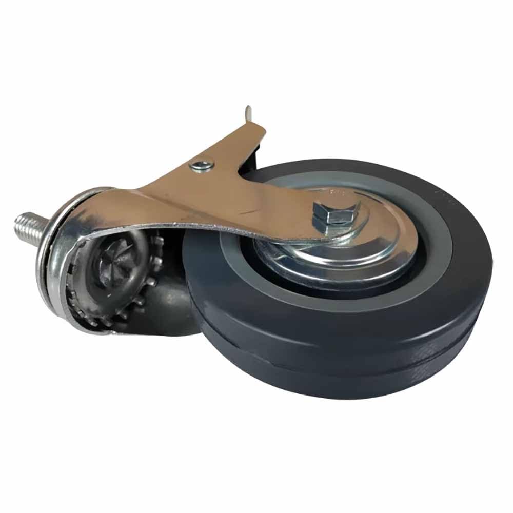 Lot de 4 Roulette Pivotante avec Frein, M10/M12 Roulettes à Tige Filetée, 100mm Roues Meuble en PU Capacité de Charge 270kg, pour Chariot, Table de Travail (Color : 100mm, Size : M10*30)