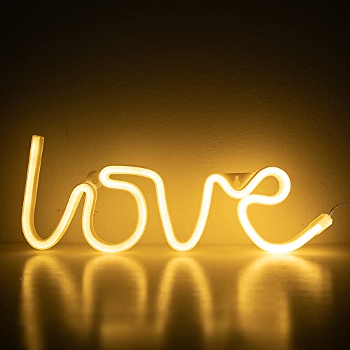 Image of ENUOLI Love Neon Signs Light LED Love Neon Light Art Dorm Wall Table Decor | Art Decor Best Gift for Valentine's Gift Girls Room Kids Room Living Room House Bar Pub Hotel Beach Recreational