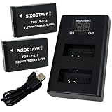 SIXOCTAVE LP-E12 キヤノン 互換バッテリー2個[残量表示可能 純正充電器で充電可能 純正品と同じように使用可能]＆デュアルUSB充電器 LC-E12 の3点セット EOS Kiss X7 / EOS Kiss M/EOS M/EOS M2 / EOS M10 / EOS M100 /PowerShot SX70 HS/EOS M200/EOS Kiss M2 等カメラ対応