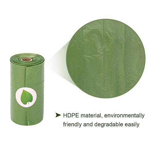 Cucudy Saco de cocô de cachorro para animais de estimação Rola com dispensador Sacos de lixo para cã