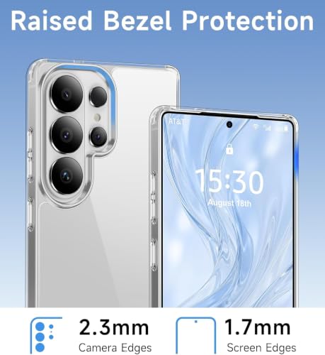 Image of ClearPC Clear Hard PC Case for Samsung Galaxy S26 Ultra, Anti-Yellow Transparent Back Cover, Anti-Scratch, Raised Camera Protection Shockproof Wireless Charging Compatible NonYellowing (Clear)