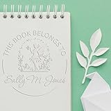 Custom Book Logo Embossed Seal - Magical Fairy Dahlia Design, 1-5/8' Personalized Library Book Belongs to Stamp, Professional Custom-Made Book Logo Embossed Seal for Small Business & Gift Makers