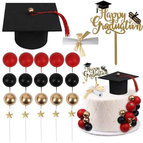 Cupcakes Toppers Laurea, 23 PCS Decorazione per Torta di Laurea, Torta Laureas Addobbi Gadget, Graduation Cake Topper, Decorazione di Torte a Tema, Laureas Decorazioni Festa (B)