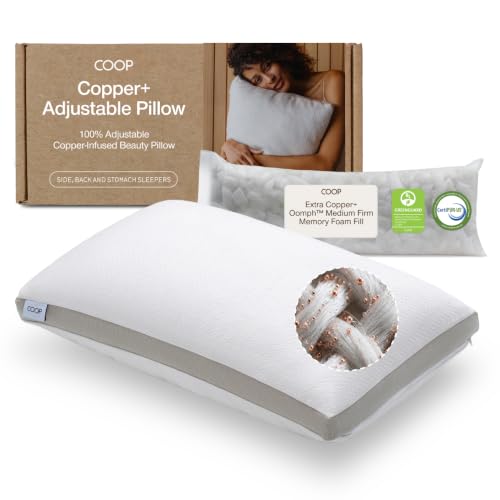 Coop Home Goods Copper+ Adjustable Queen Pillow