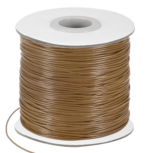 M METERXITY Waxed Polyester Cord, 175 Yards 0.8mm Waxed Beading String with Spool for Jewelry Making/DIY Handmade Crafts/Necklaces/Bracelets, String Macrame Bracelet Thread [Red Coffee]
