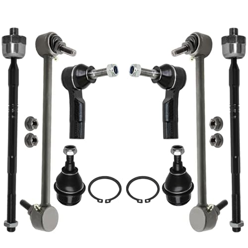 Detroit Axle - AWD Front Suspension Kit for Jeep 2014-2018 Cherokee 2 Lower Ball Joints 2 Sway Bar Links 2 Inner Tie Rods 2 Outer Tie Rods 2015 2016 2017 Replacement
