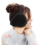 [Taigu] イヤーマフ 耳当て 防寒 冬用 極暖イヤーマフラー｜ふわふわ裏起毛・防風保温・折りたたみ式｜軽量コンパクト 男女兼用 通勤通学 アウトドア (ブラック)