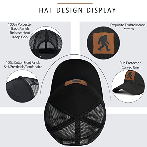 Image of Mens Hat Snapback Trucker Hats Outdoor Gifts for Men Dad Husband Father's Day Leather Pattern Baseball Cap