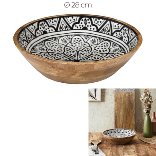 HOME DECO FACTORY, KA0568, Miska sałatkowa z drewna Black Dune Mango, nowoczesny i elegancki design, idealna do sałatek, owoców i dekoracji, łatwa w utrzymaniu