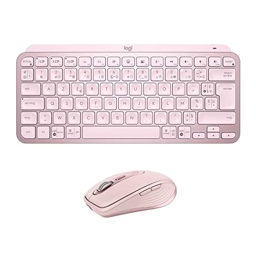 Logitech MX Keys Mini Minimaliste Clavier sans Fil Illuminé + MX Anywhere 3, Souris Compacte, sans Fil