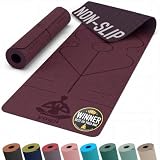 Yogii Tappetino Yoga 6 mm Antiscivolo - Tappetino Fitness in TPE per Yoga, Pilates e Allenamento a Casa - Tappetino Sport Antiscivolo con Linee di Allineamento - per Donna e Uomo