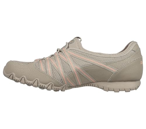 Skechers Skechers Women's Bikers LITE RELIVE, Taupe Mesh Duraleather Coral Trim, 5.5 UK