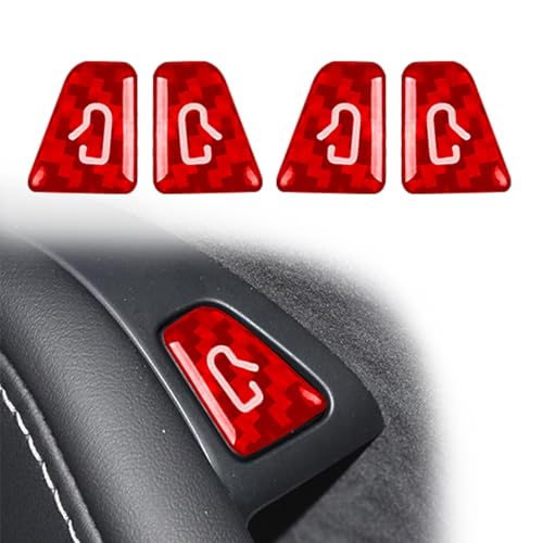 SXunacou Door Switch Button Panel Cover for Tesla Model 3/Y, Carbon Fiber Interior Accessories (Red Carbon Fiber, 2017-2023 M3/2021-2024 My)