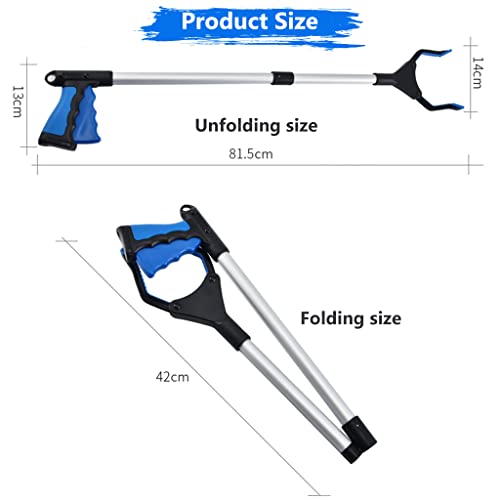 Image of HASTHIP 80cm Foldable Litter Picker Long Arm Litter Picking Equipment Rubbish Pick Up Hand Tool Reaching Aids Grabber Tool for Elderly