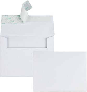 Quality Park A2 Invitation Envelopes with Self Seal Closure, 4-3/8" x 5-3/4", 24lb White, Quarter Fold Sized Envelopes Ideal for Invitations, Photos, Announcements and Greeting Cards, 100/Box 10740