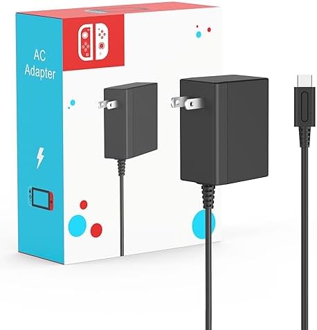 SATURNDOCK 45W Charger Compatible with Nintendo Switch, Fast Charging Power Supply Compatible with Switch OLED/Lite/Steam Deck Dock, Support TV Mode, 15V 2.6A (5ft)