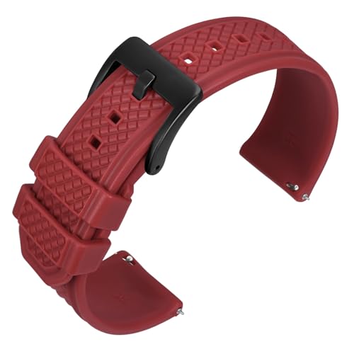ANNEFIT Correa de reloj de goma de alta calidad de 22 mm con hebilla negra